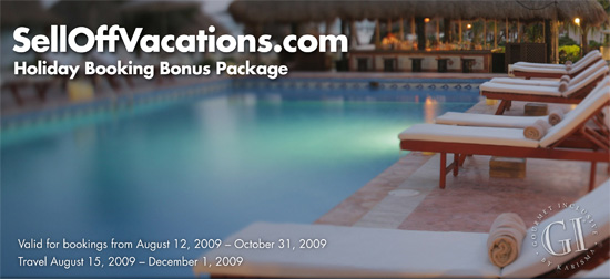 SellOffVacations.com Holiday Booking Bonus Package